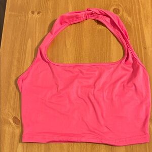Pink Halter Crop Top